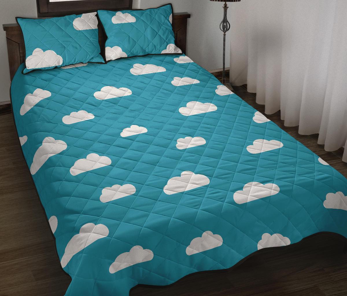 Cloud Print Pattern Bed Set Quilt-grizzshop