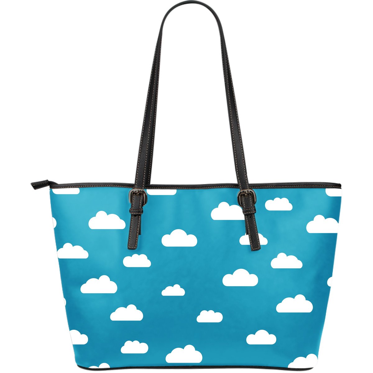 Cloud Print Pattern Leather Tote Bag-grizzshop