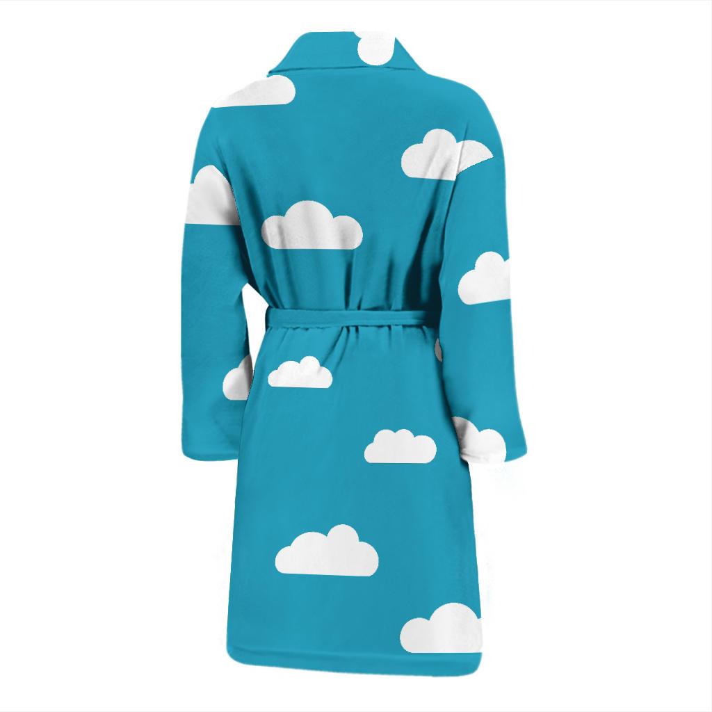 Cloud Print Pattern Men Long Robe-grizzshop