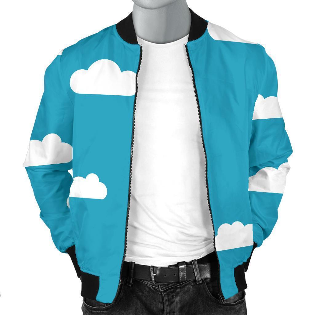 Cloud Print Pattern Men's Bomber Jacket-grizzshop