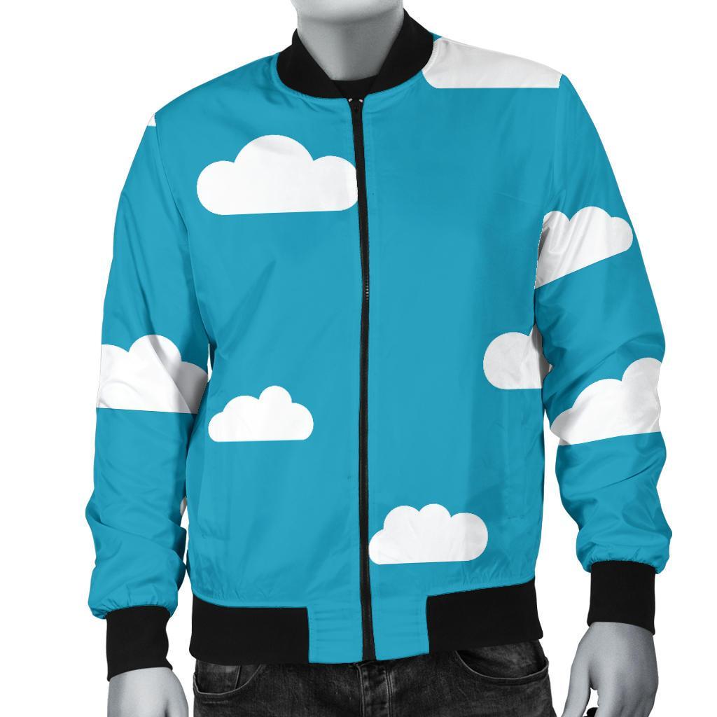 Cloud Print Pattern Men's Bomber Jacket-grizzshop
