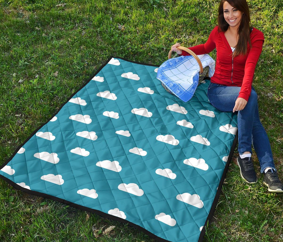 Cloud Print Pattern Quilt-grizzshop