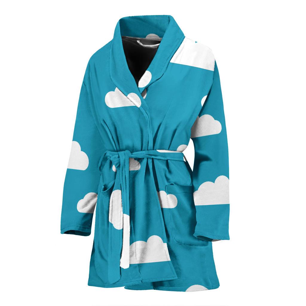 Cloud Print Pattern Women Long Robe-grizzshop