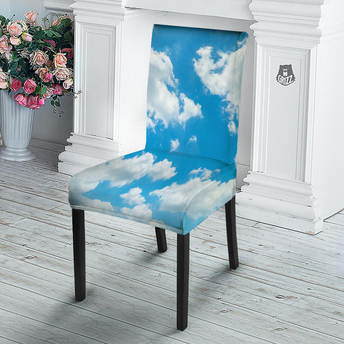 Cloud Sky Print Dining Chair Slipcover-grizzshop