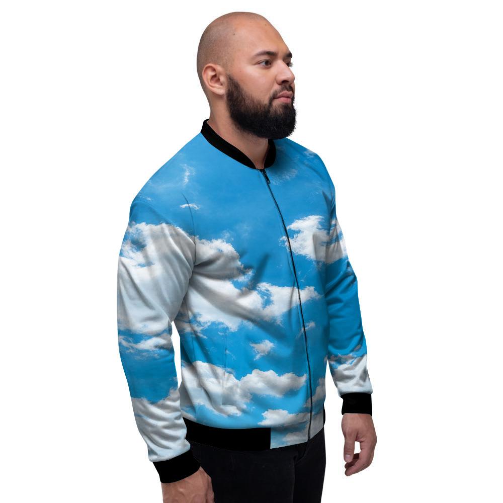 Cloud Sky Print Men's Bomber Jacket-grizzshop