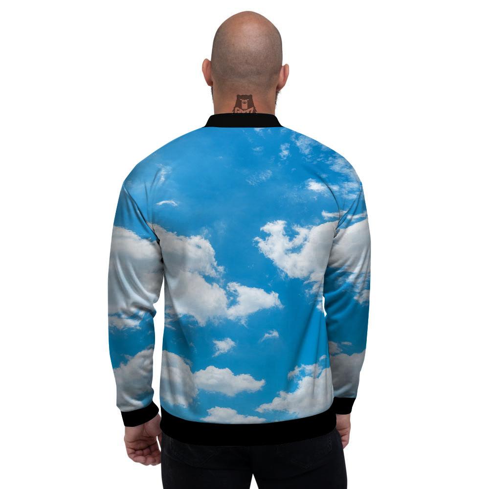 Cloud Sky Print Men's Bomber Jacket-grizzshop