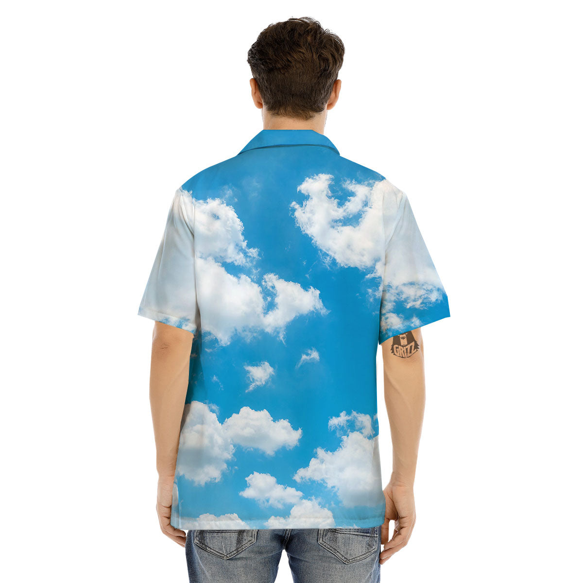 Cloud Sky Print Men's Hawaiian Shirt-grizzshop