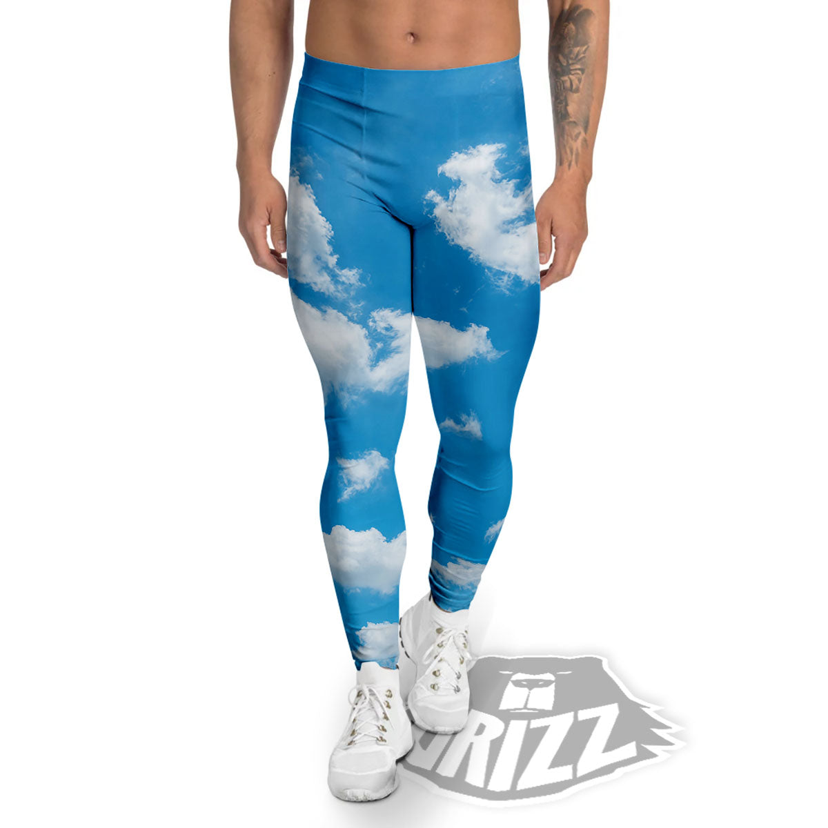 Cloud Sky Print Men's Leggings-grizzshop