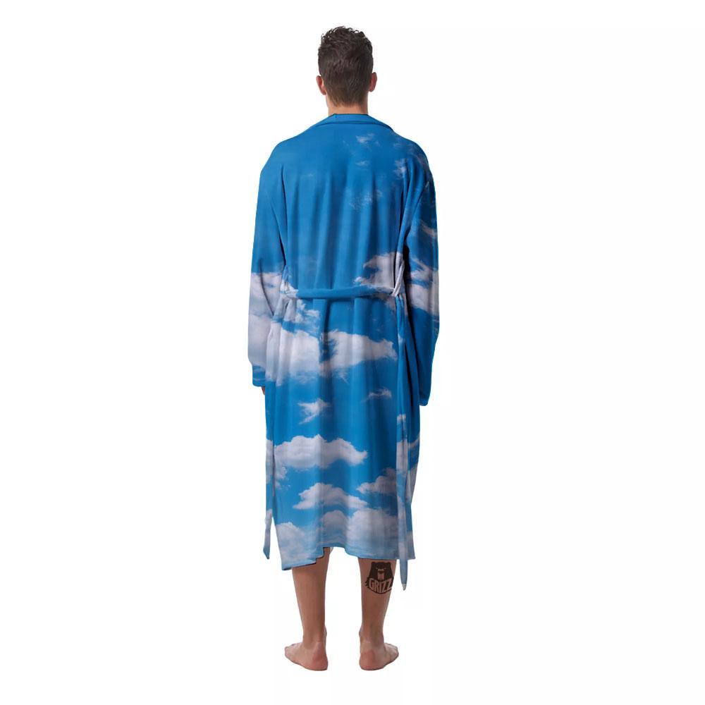 Cloud Sky Print Men's Robe-grizzshop