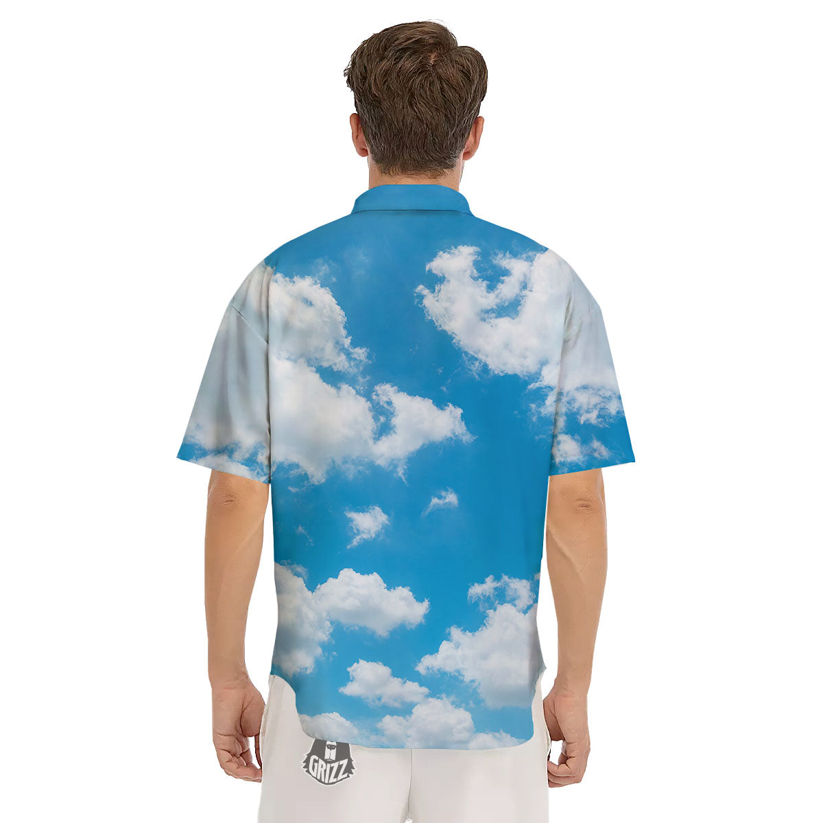 Cloud Sky Print Men's Short Sleeve Shirts-grizzshop