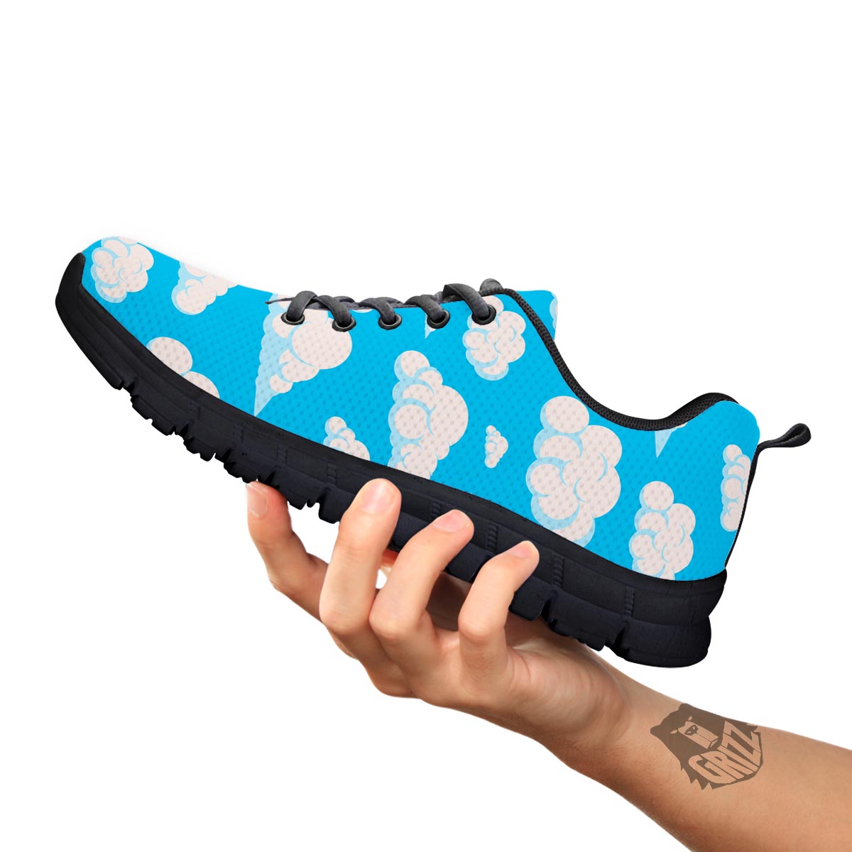 Cloud Sky Print Pattern Black Sneaker-grizzshop