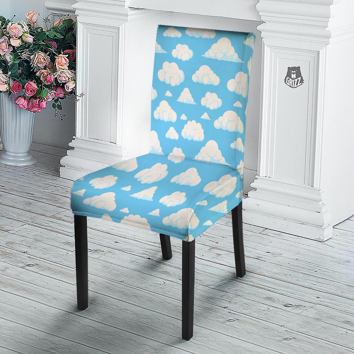 Cloud Sky Print Pattern Dining Chair Slipcover-grizzshop