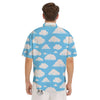 Cloud Sky Print Pattern Men's Short Sleeve Shirts-grizzshop