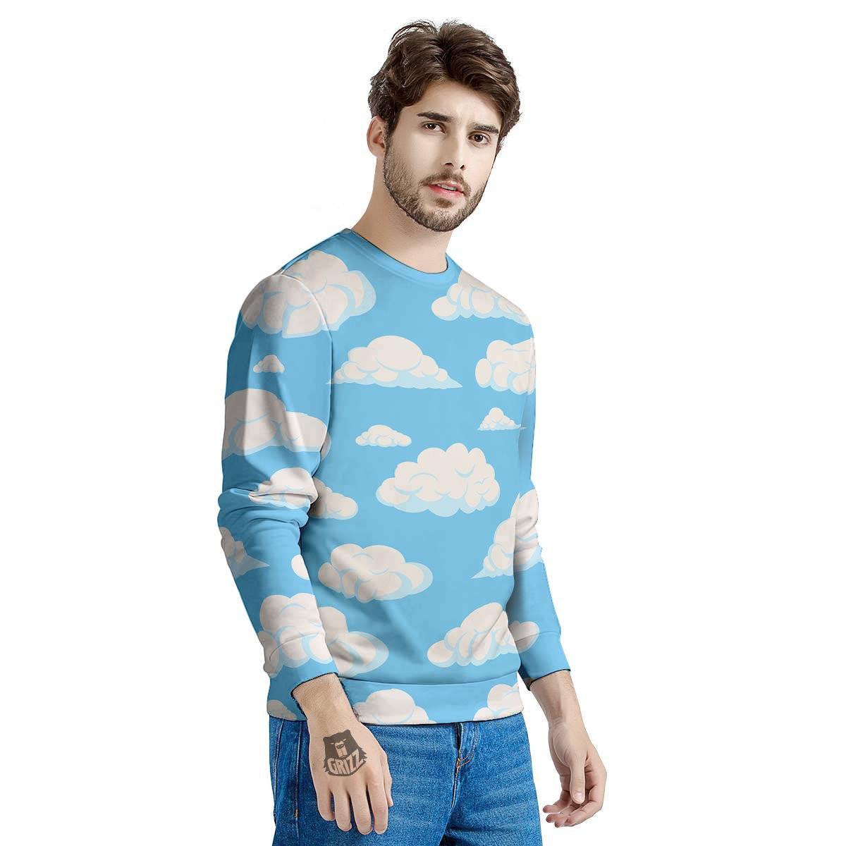 Cloud Sky Print Pattern Men's Sweatshirt-grizzshop