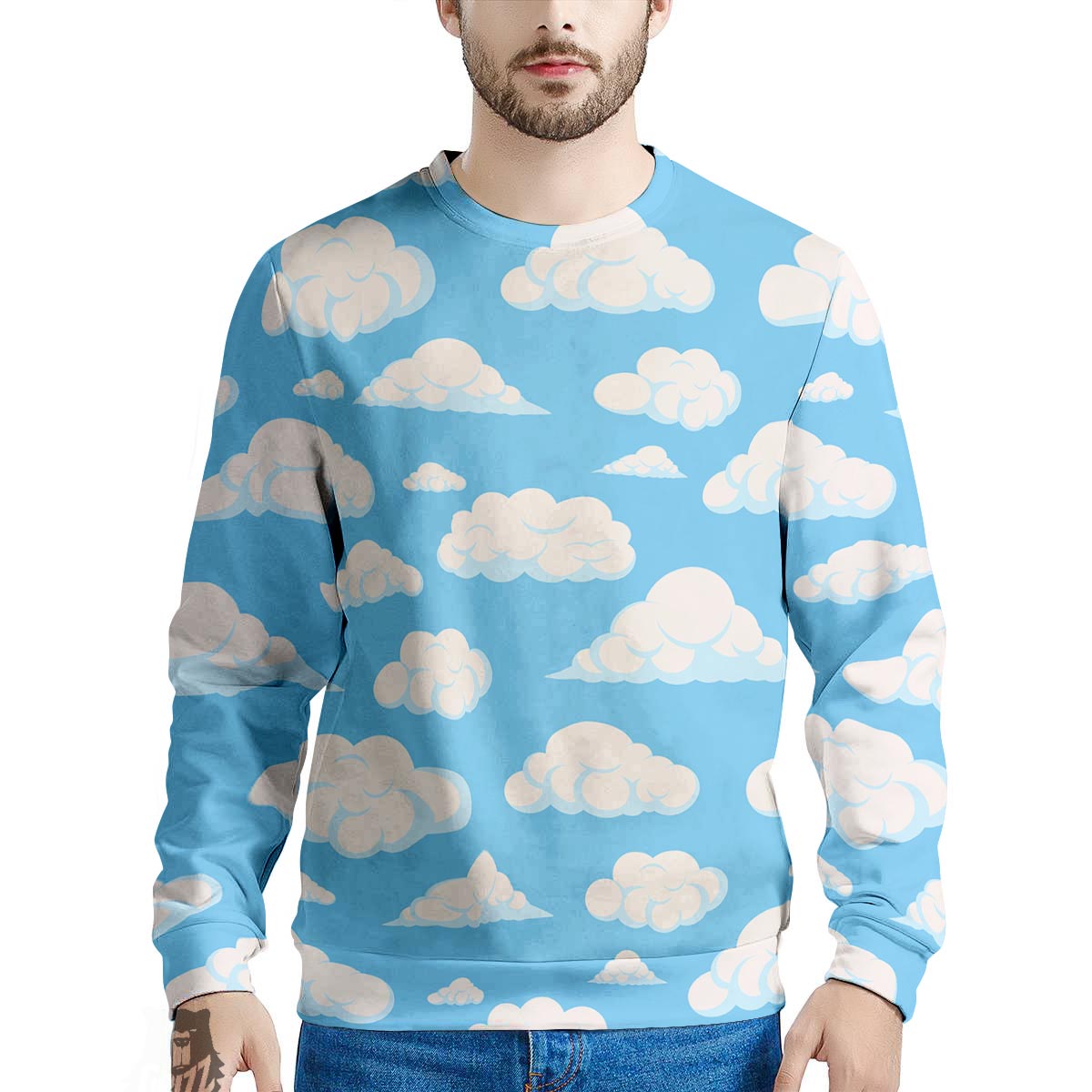 Cloud Sky Print Pattern Men's Sweatshirt-grizzshop
