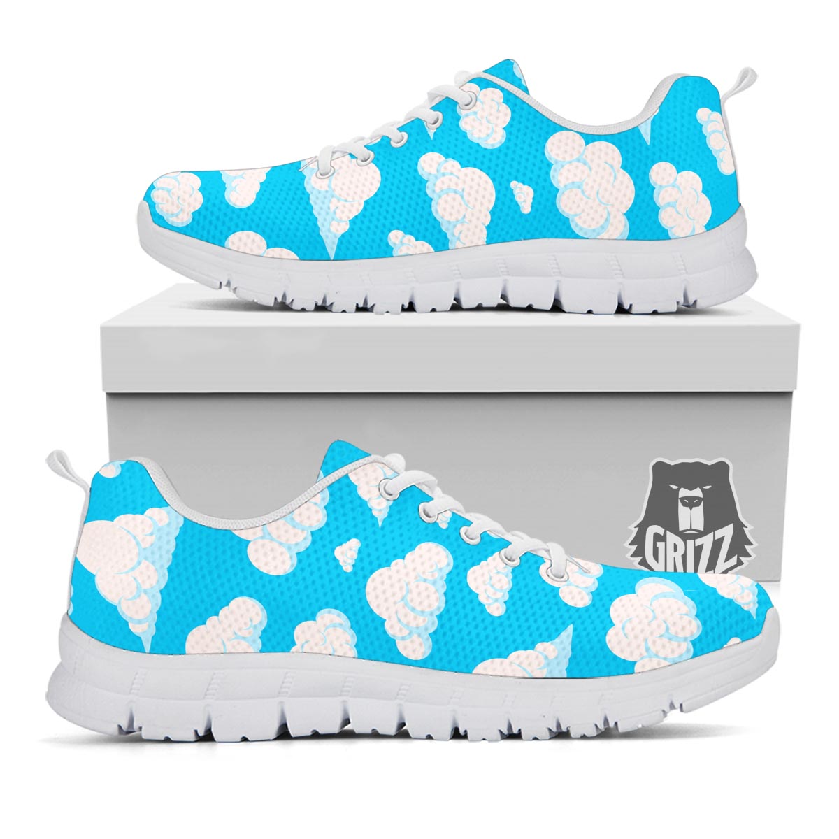 Cloud Sky Print Pattern White Sneaker-grizzshop