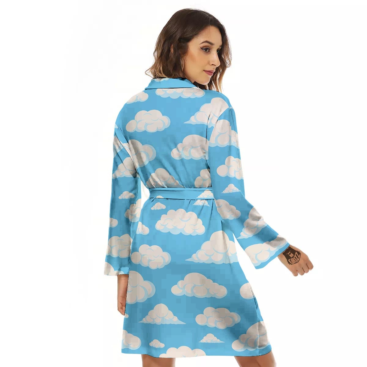 Cloud Sky Print Pattern Women's Robe-grizzshop