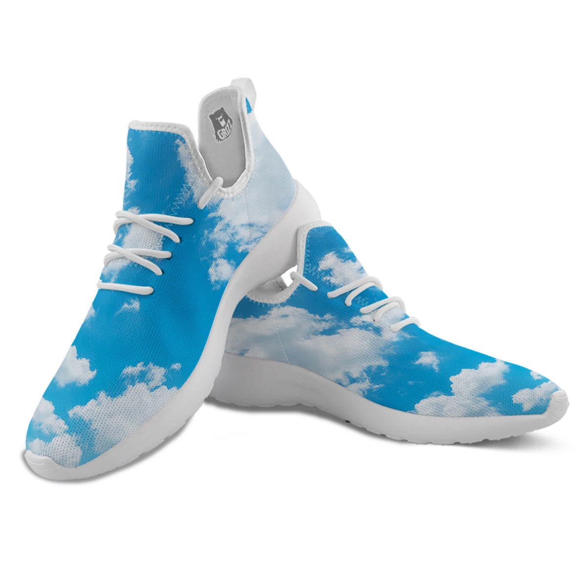 Cloud Sky Print White Athletic Shoes-grizzshop