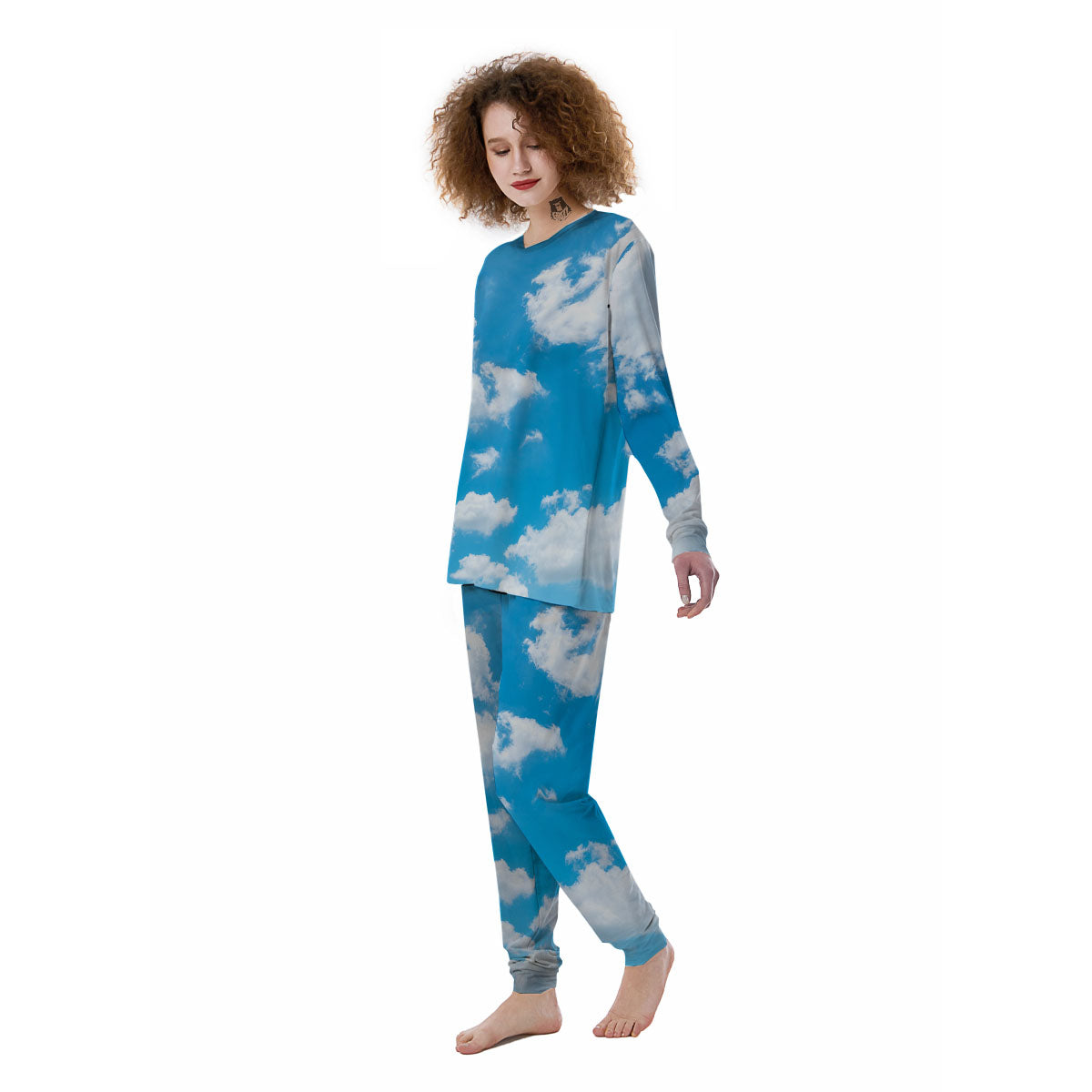 Cloud Sky Print Women's Pajamas-grizzshop