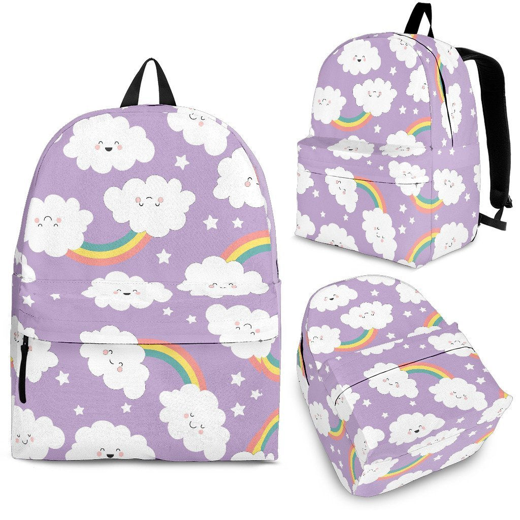 Cloud Smile Pattern Print Backpack-grizzshop