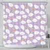 Cloud Smile Pattern Print Bathroom Shower Curtain-grizzshop