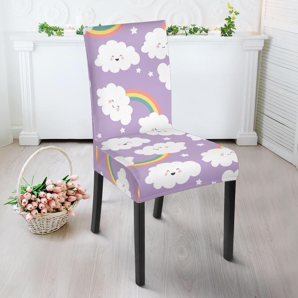 Cloud Smile Pattern Print Chair Cover-grizzshop