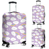 Cloud Smile Pattern Print Luggage Cover Protector-grizzshop