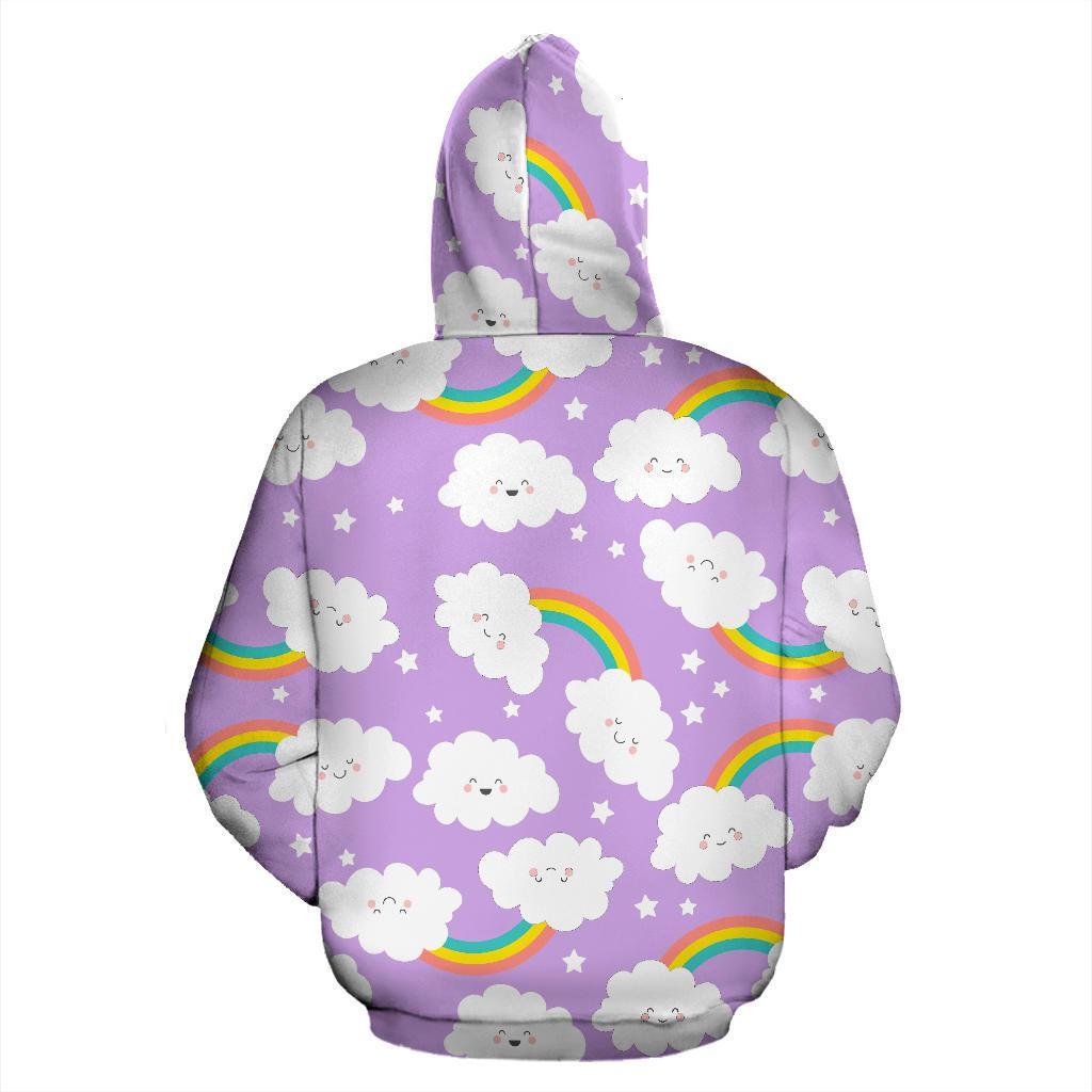 Cloud Smile Pattern Print Men Women Pullover Hoodie-grizzshop