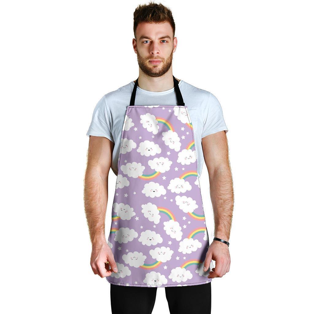 Cloud Smile Pattern Print Men's Apron-grizzshop