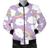 Cloud Smile Pattern Print Men's Bomber Jacket-grizzshop