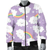 Cloud Smile Pattern Print Men's Bomber Jacket-grizzshop