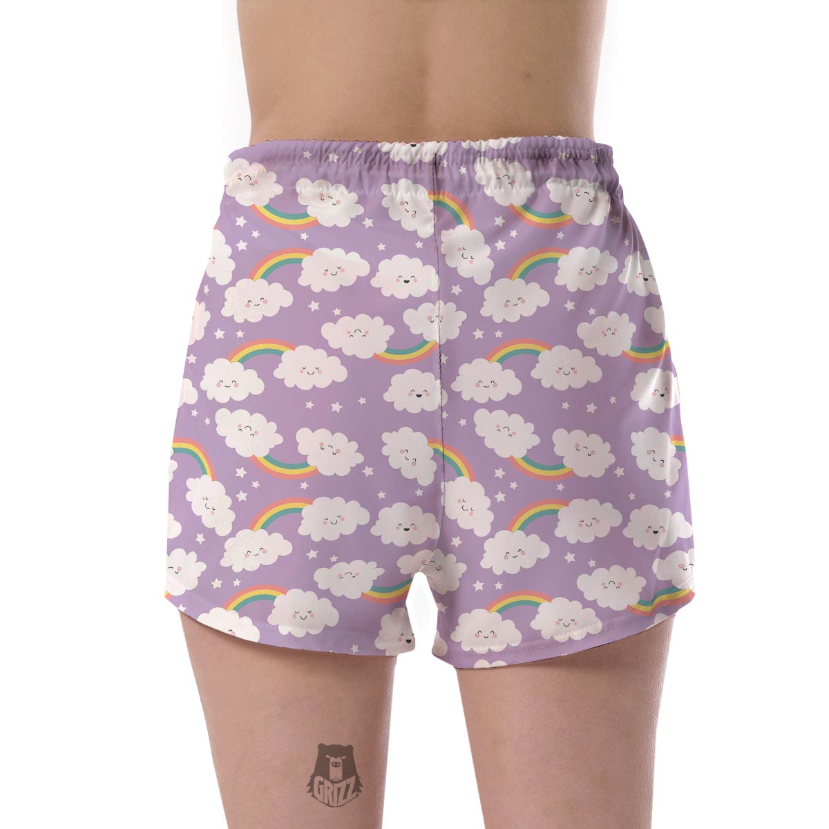 Cloud Smile Pattern Print Women's Shorts-grizzshop