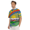 Clouds Rainbows Hippie Art Print Men's Short Sleeve Shirts-grizzshop