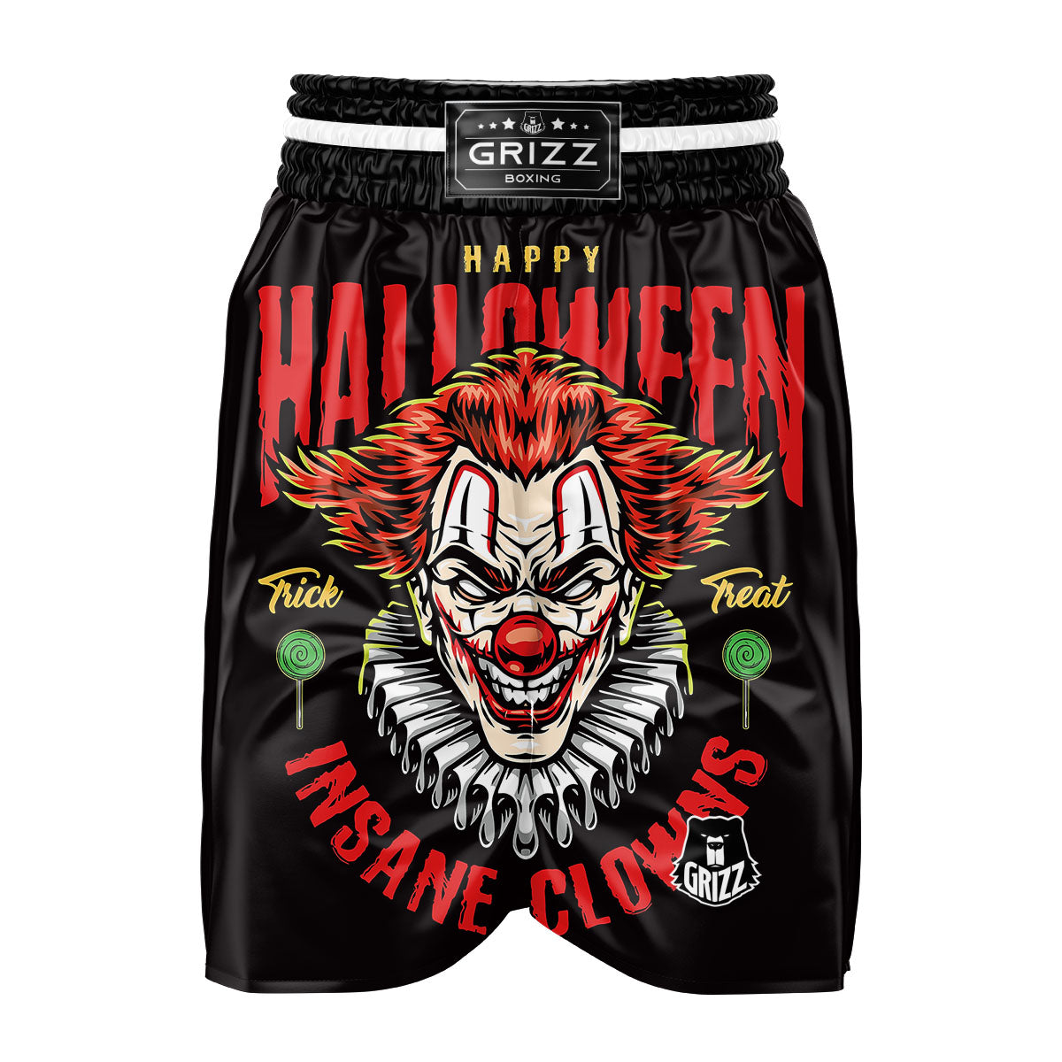 Clown Halloween Print Boxing Shorts-grizzshop