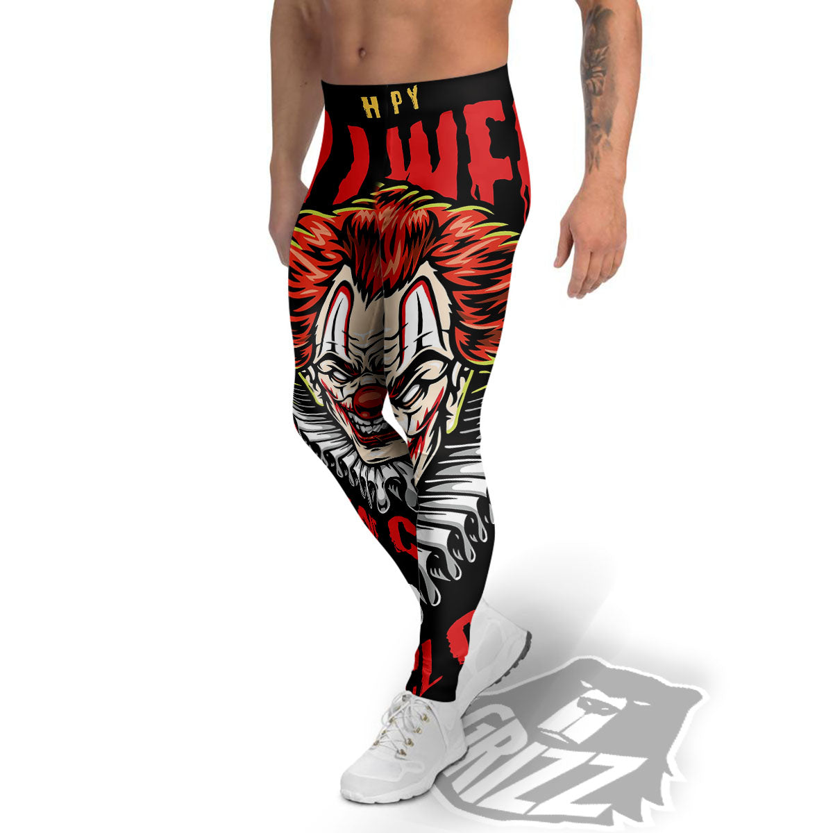 Clown Halloween Print Men's Leggings-grizzshop
