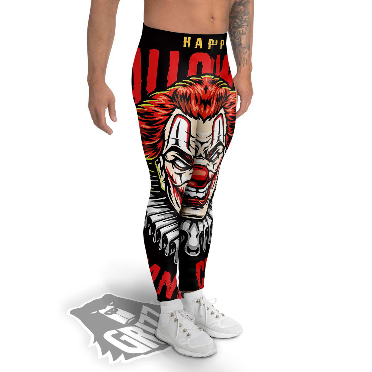 Clown Halloween Print Men's Leggings-grizzshop
