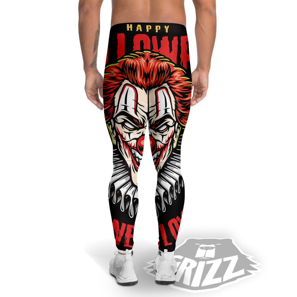 Clown Halloween Print Men's Leggings-grizzshop