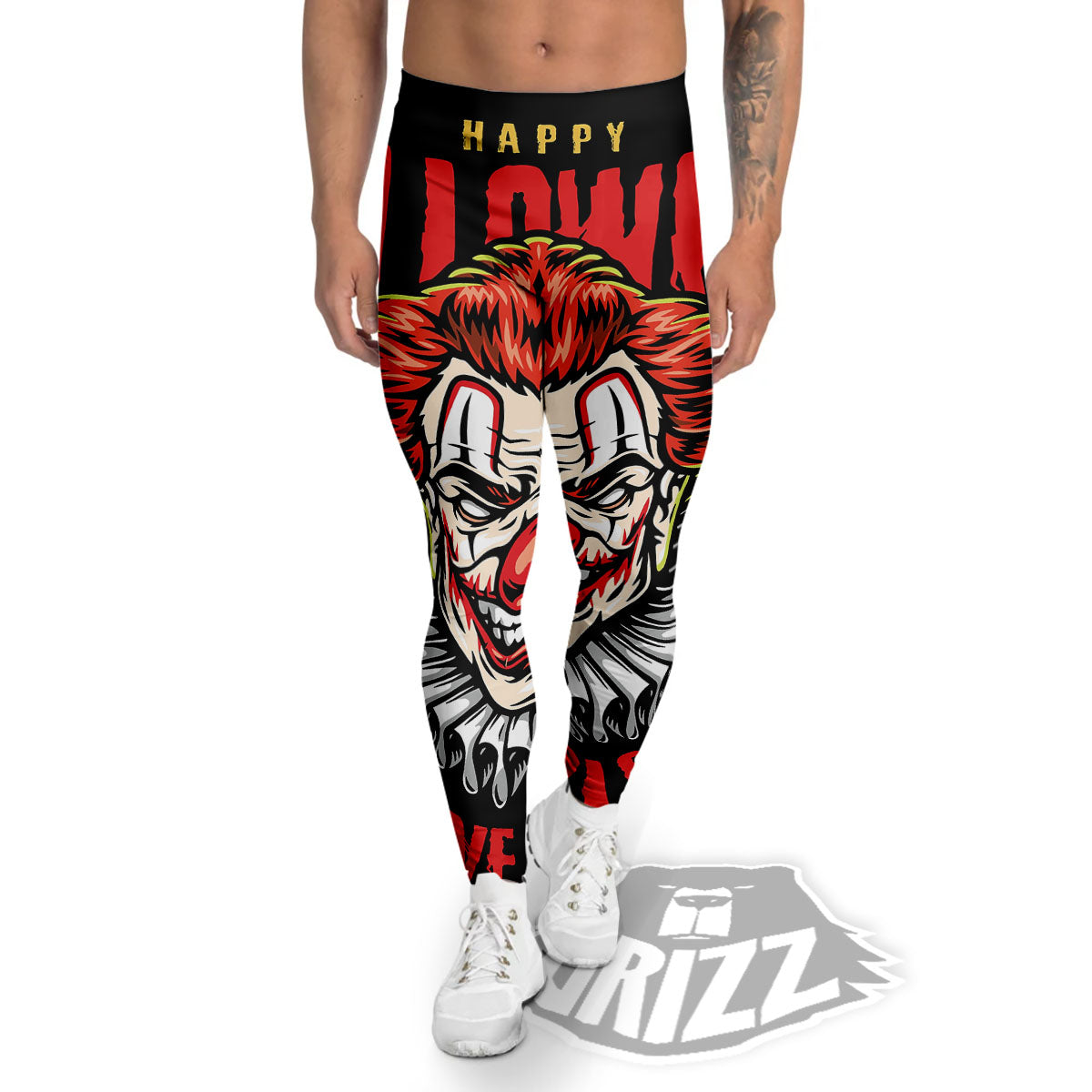 Clown Halloween Print Men's Leggings-grizzshop