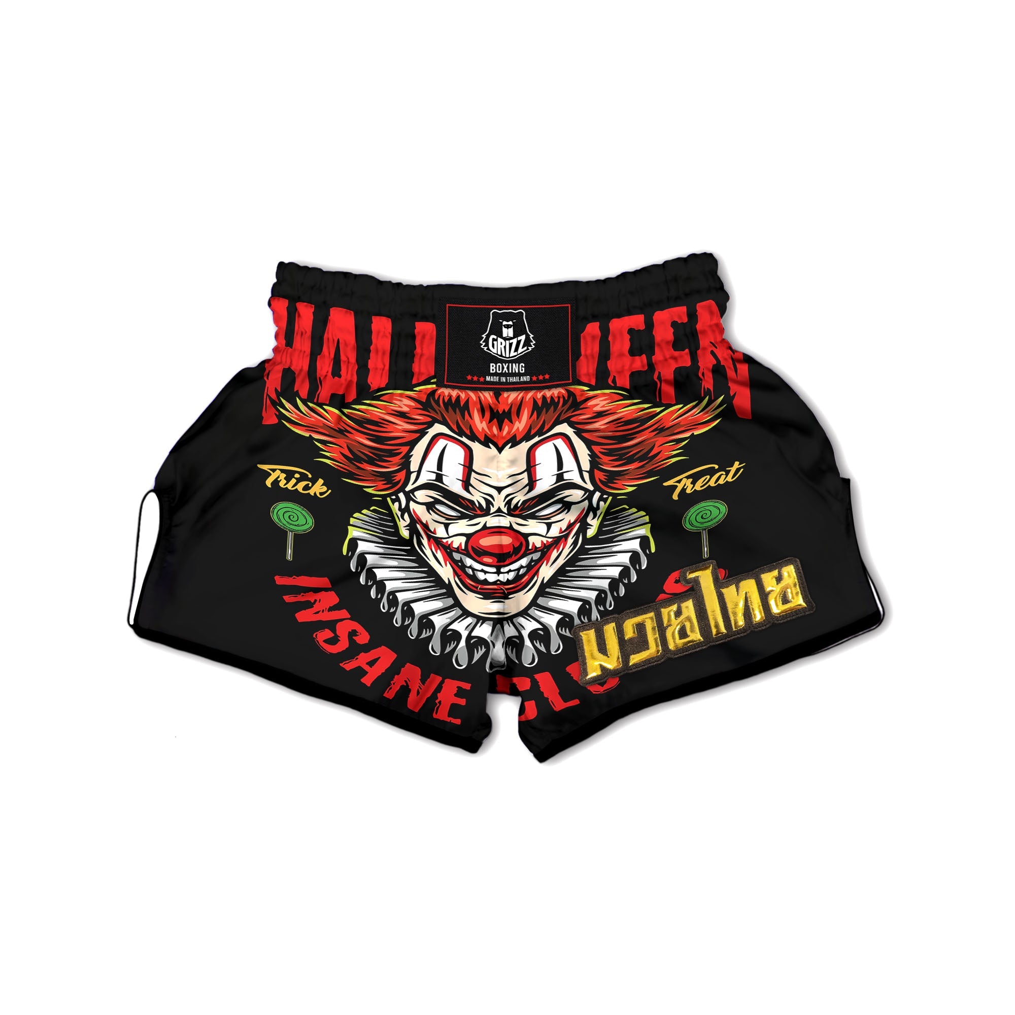 Clown Halloween Print Muay Thai Boxing Shorts-grizzshop
