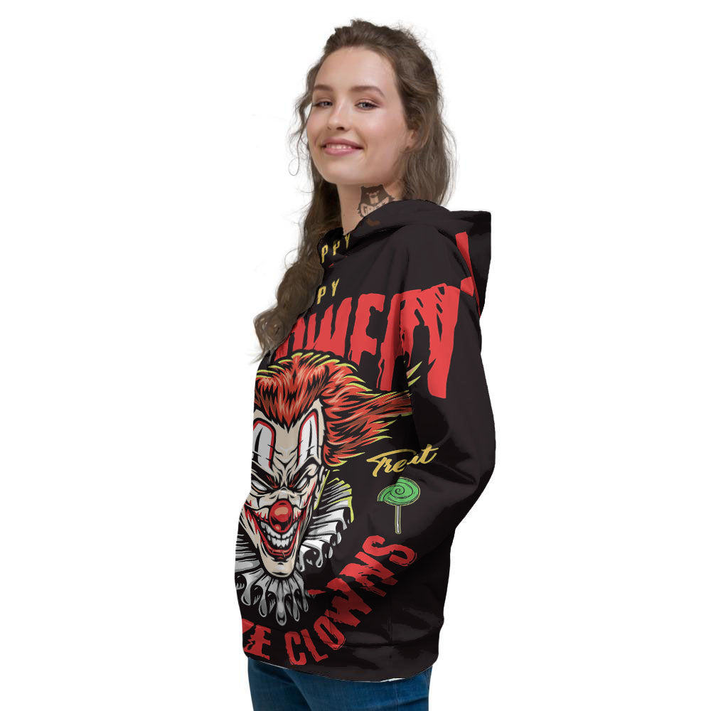 Clown Halloween Print Women's Hoodie-grizzshop
