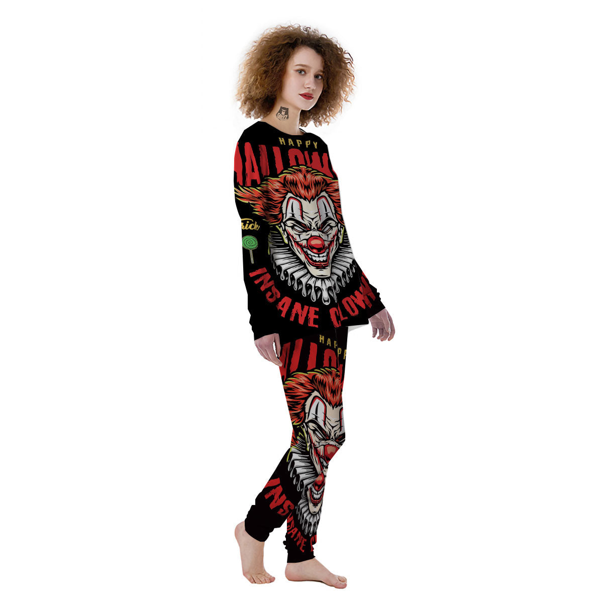 Clown Halloween Print Women's Pajamas-grizzshop