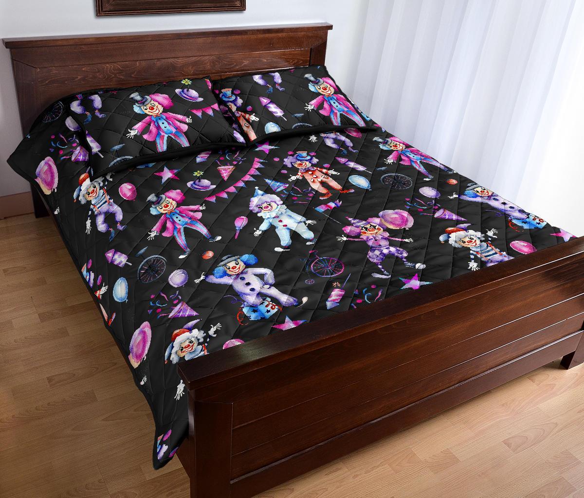 Clown Pattern Print Bed Set Quilt-grizzshop