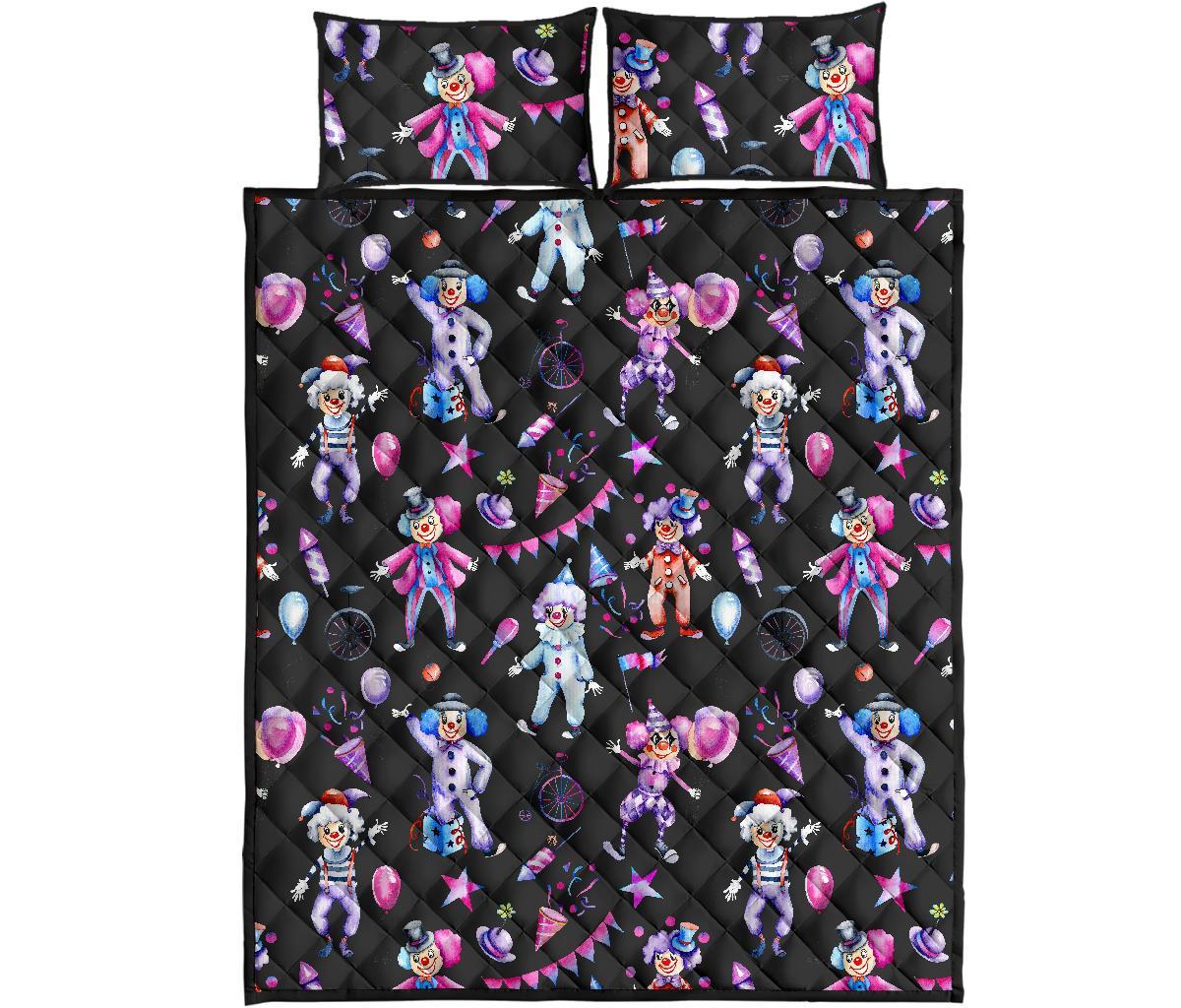 Clown Pattern Print Bed Set Quilt-grizzshop