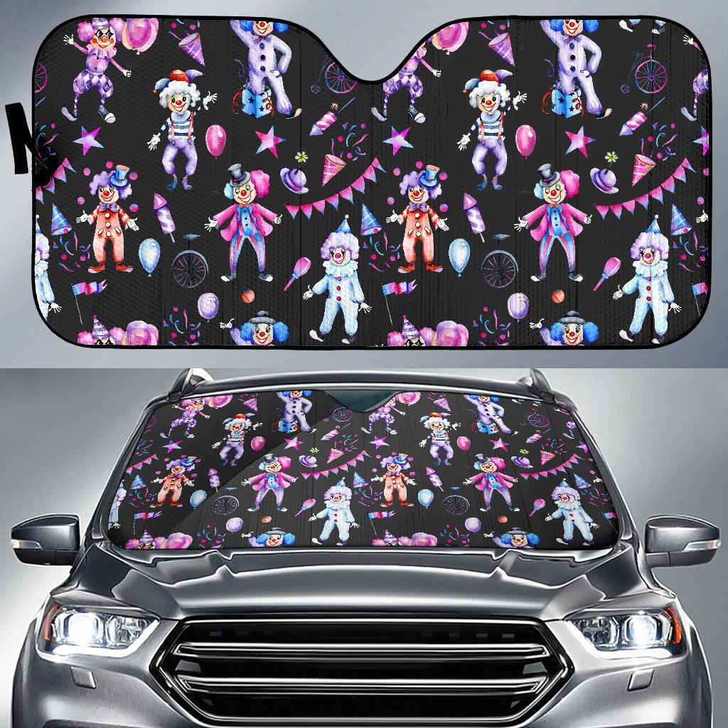 Clown Pattern Print Car Sun Shade-grizzshop