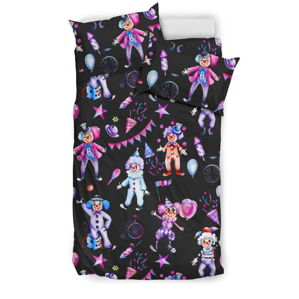 Clown Pattern Print Duvet Cover Bedding Set-grizzshop