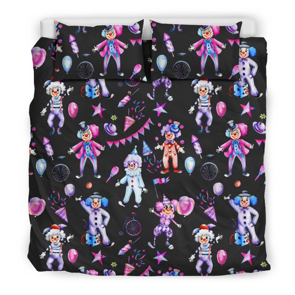Clown Pattern Print Duvet Cover Bedding Set-grizzshop