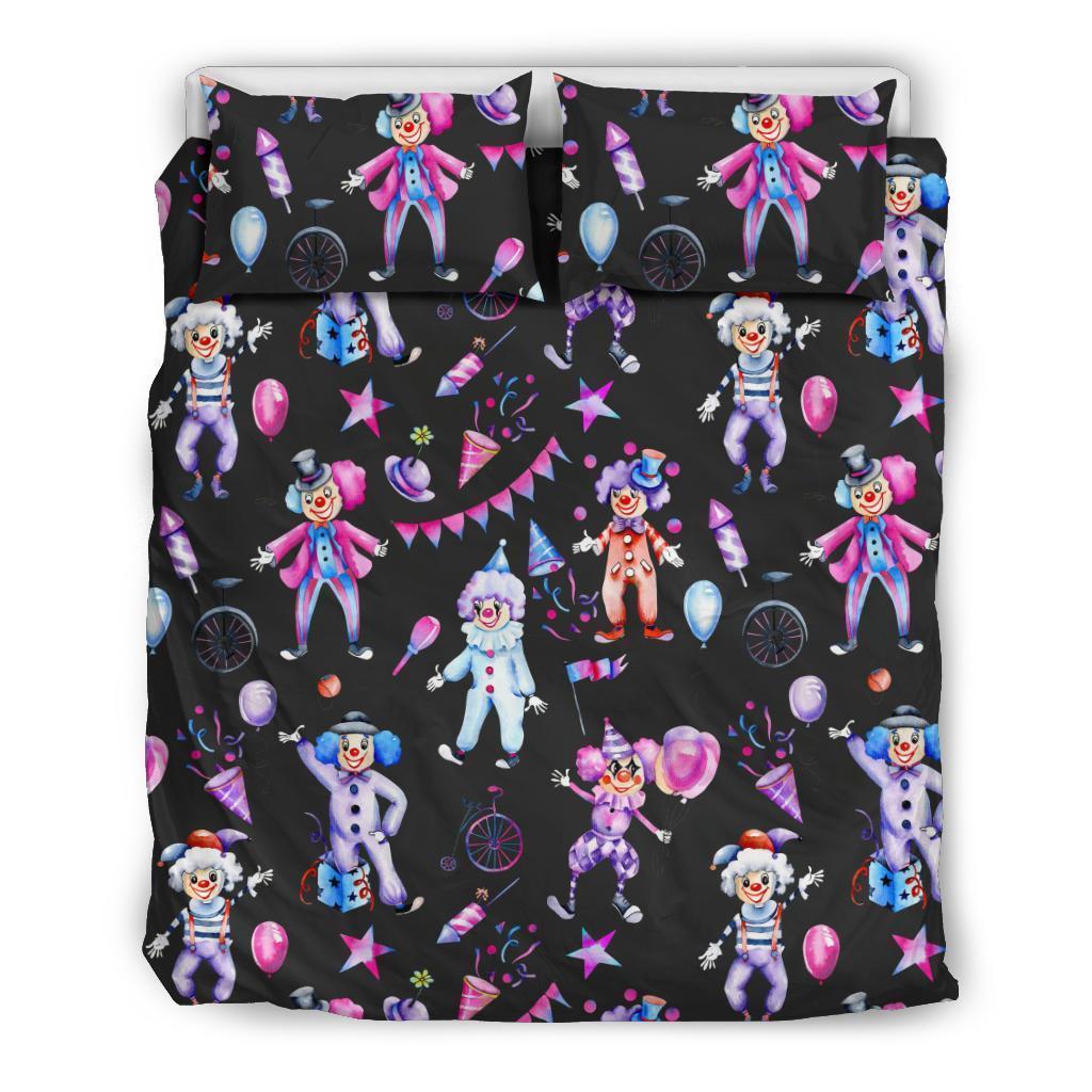 Clown Pattern Print Duvet Cover Bedding Set-grizzshop