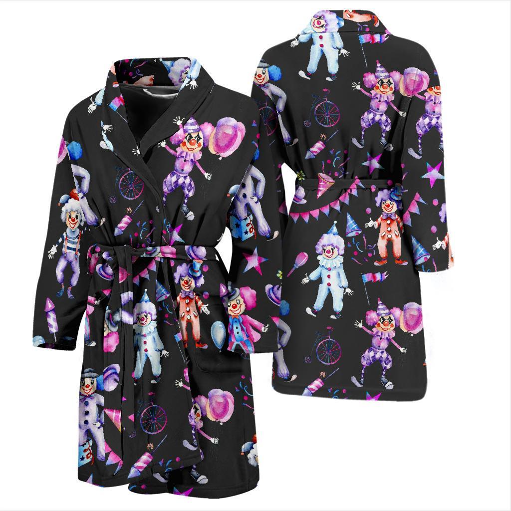 Clown Pattern Print Men Long Robe-grizzshop