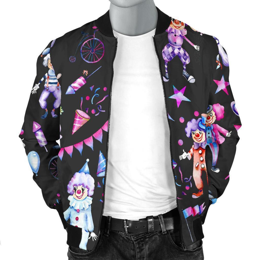 Clown Pattern Print Men's Bomber Jacket-grizzshop