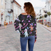 Clown Pattern Print Women Off Shoulder Sweatshirt-grizzshop